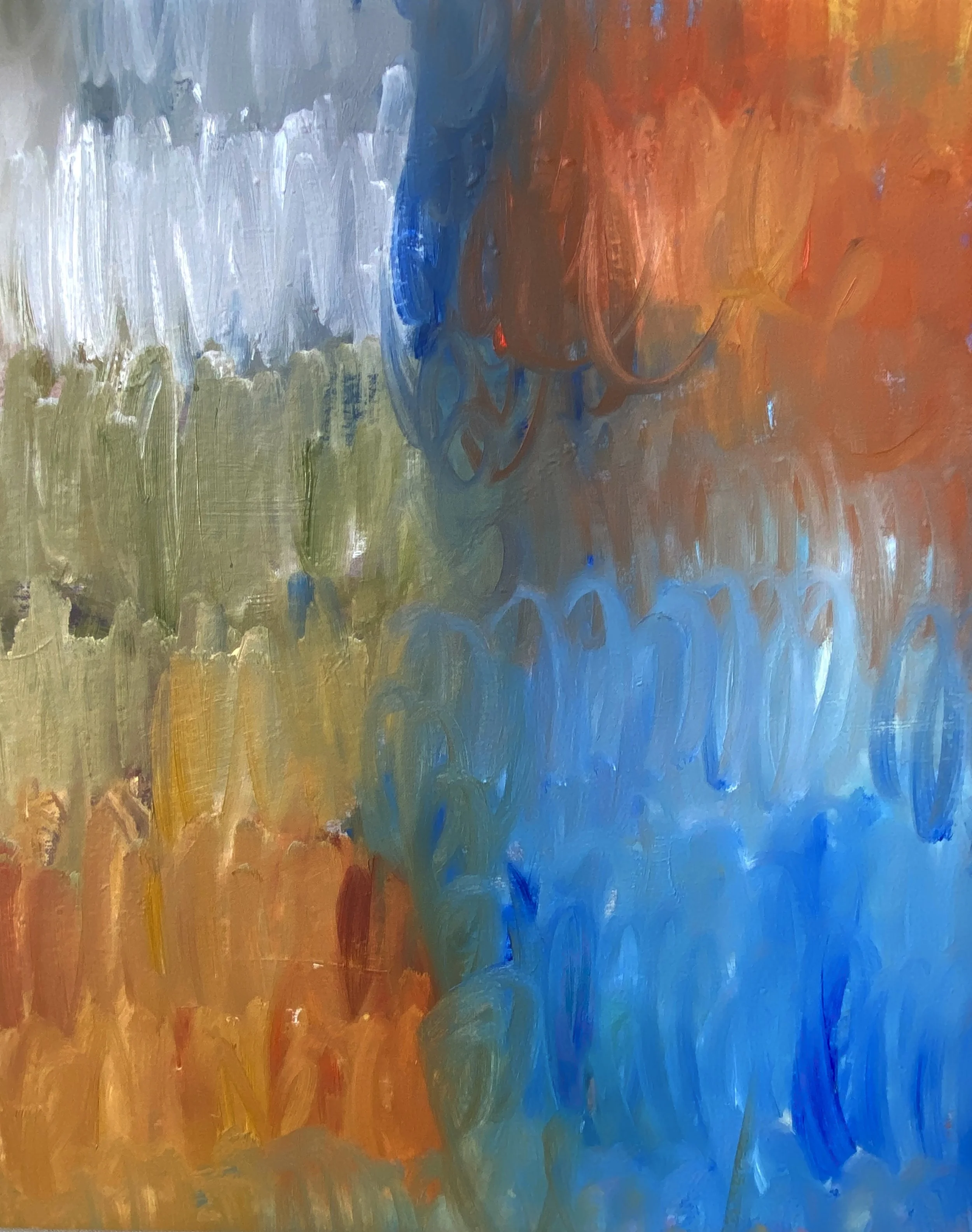 "Spaces In Between", 2024. Mixed medium on canvas, 51cm x 41cm x 3.5cm.