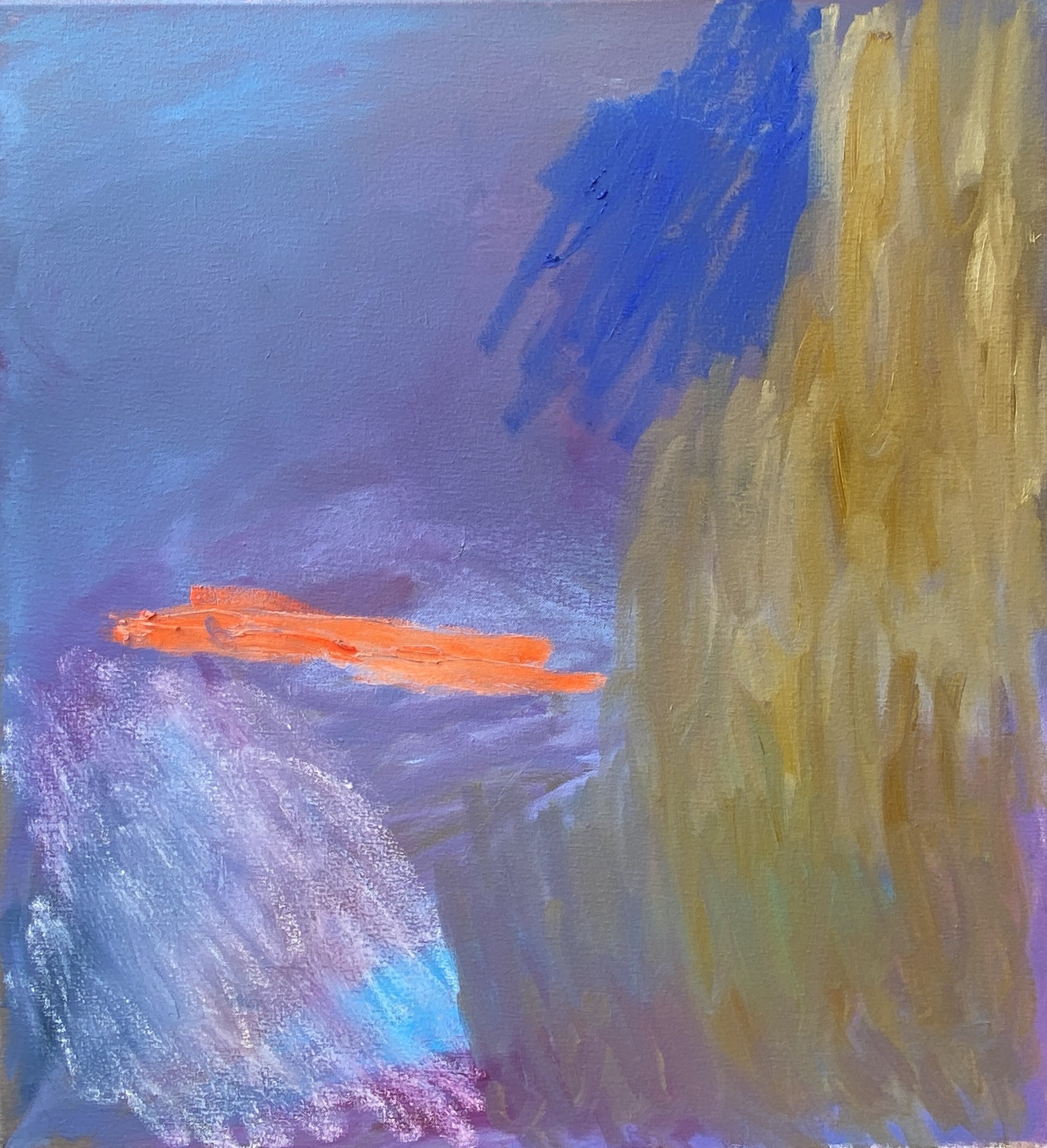 "Sunshower", 2025. Mixed medium on canvas, 56cm x 56cm x 3.5cm.