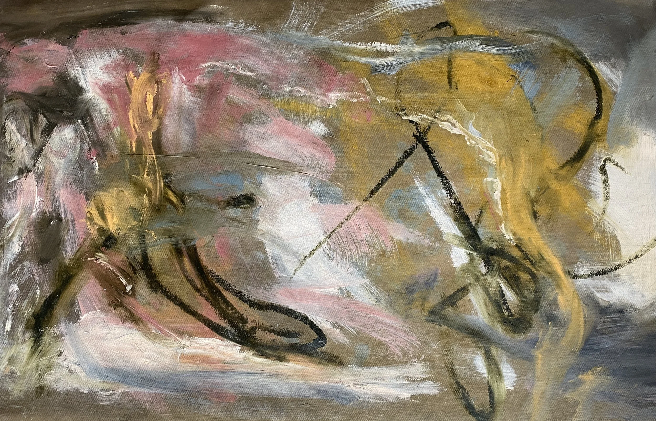 "Headland Storm", 2023. Mixed medium on canvas. 40cm x 61cm x 3.5cm.