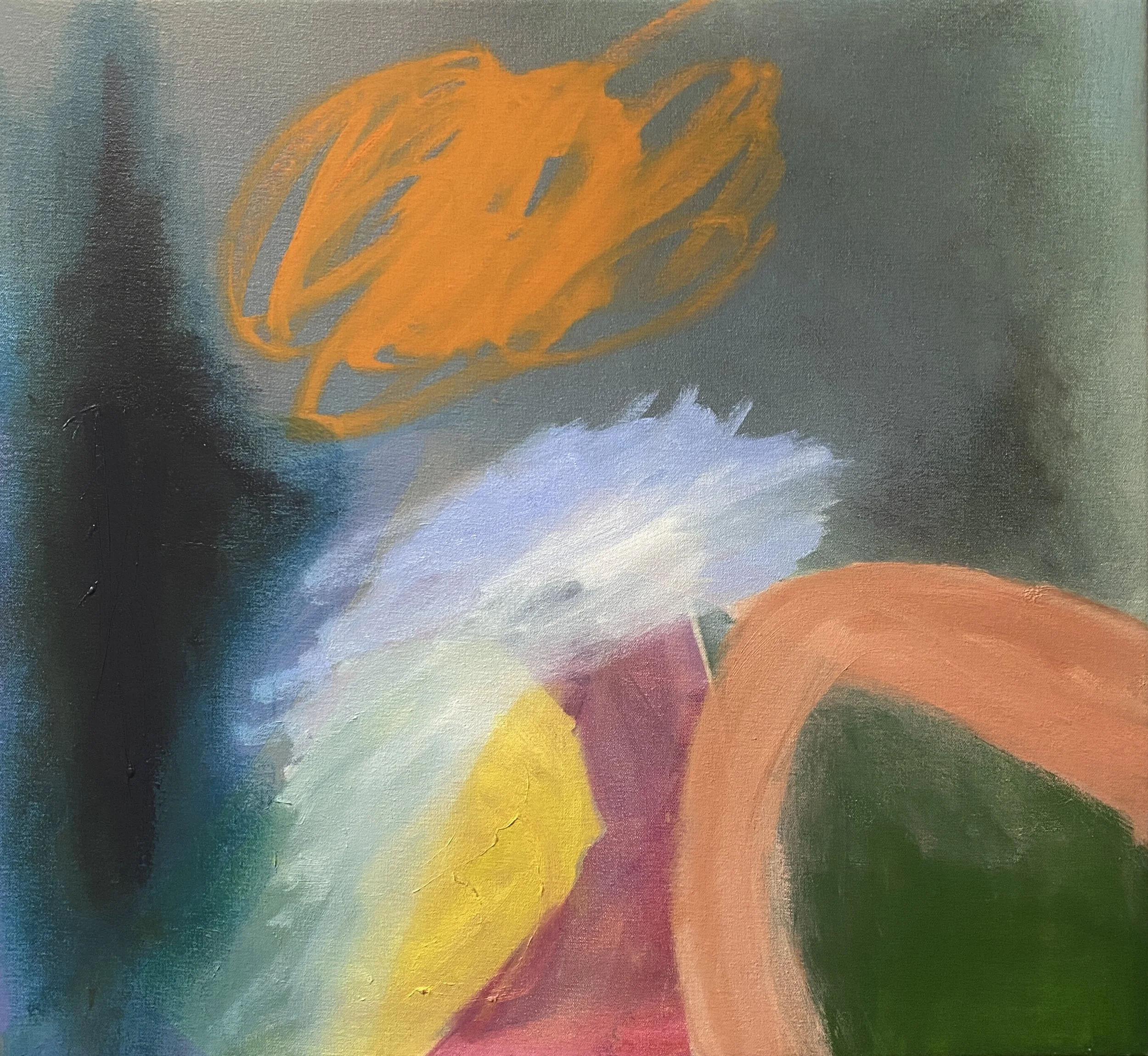 "Between Shadows Of Light", 2024. Mixed medium on canvas, 56cm x 61cm x 3.5cm.