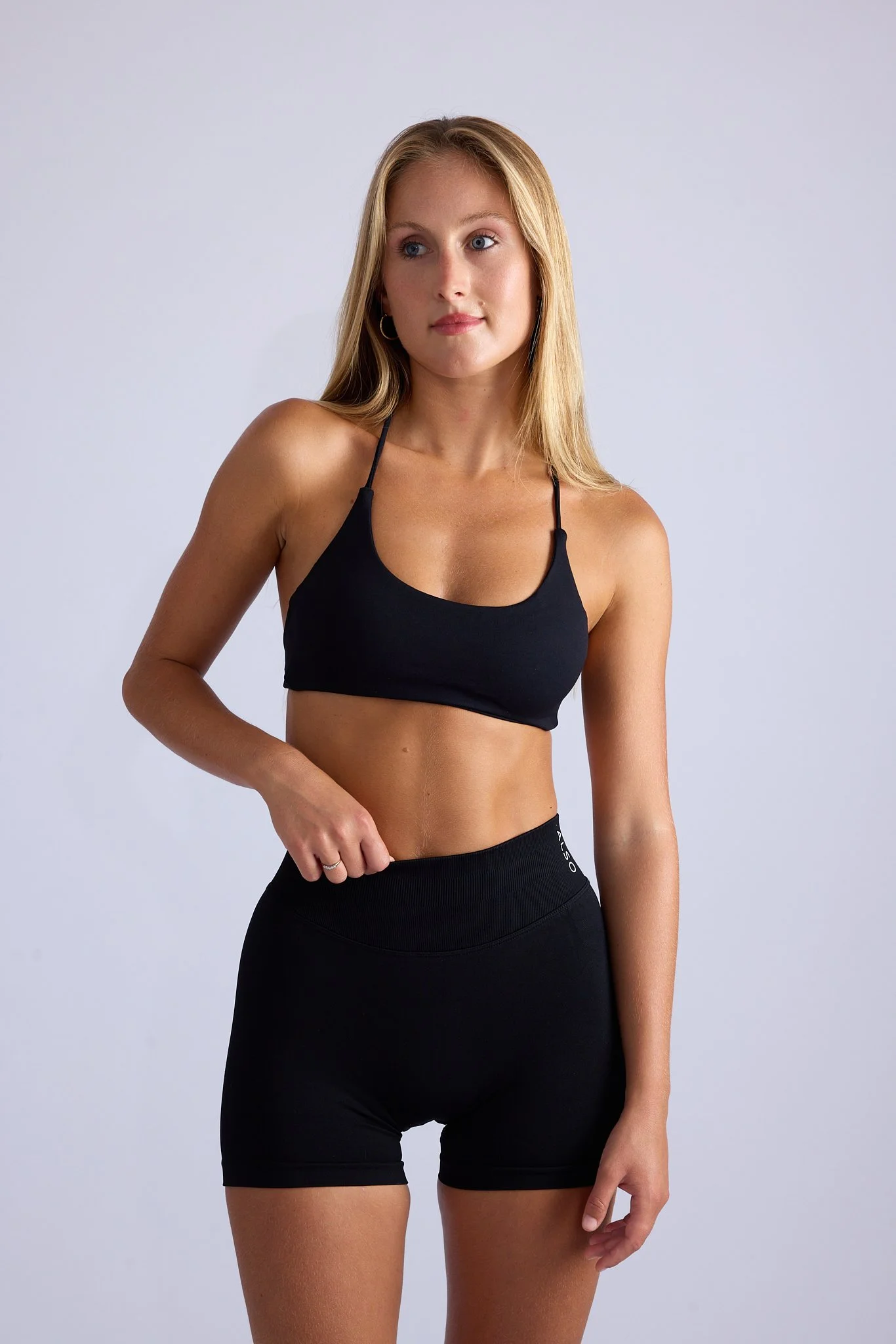 editorial style activewear shoot in studio featuring Mia, modern fitness fashion photography for ALSO brand Byron Bay