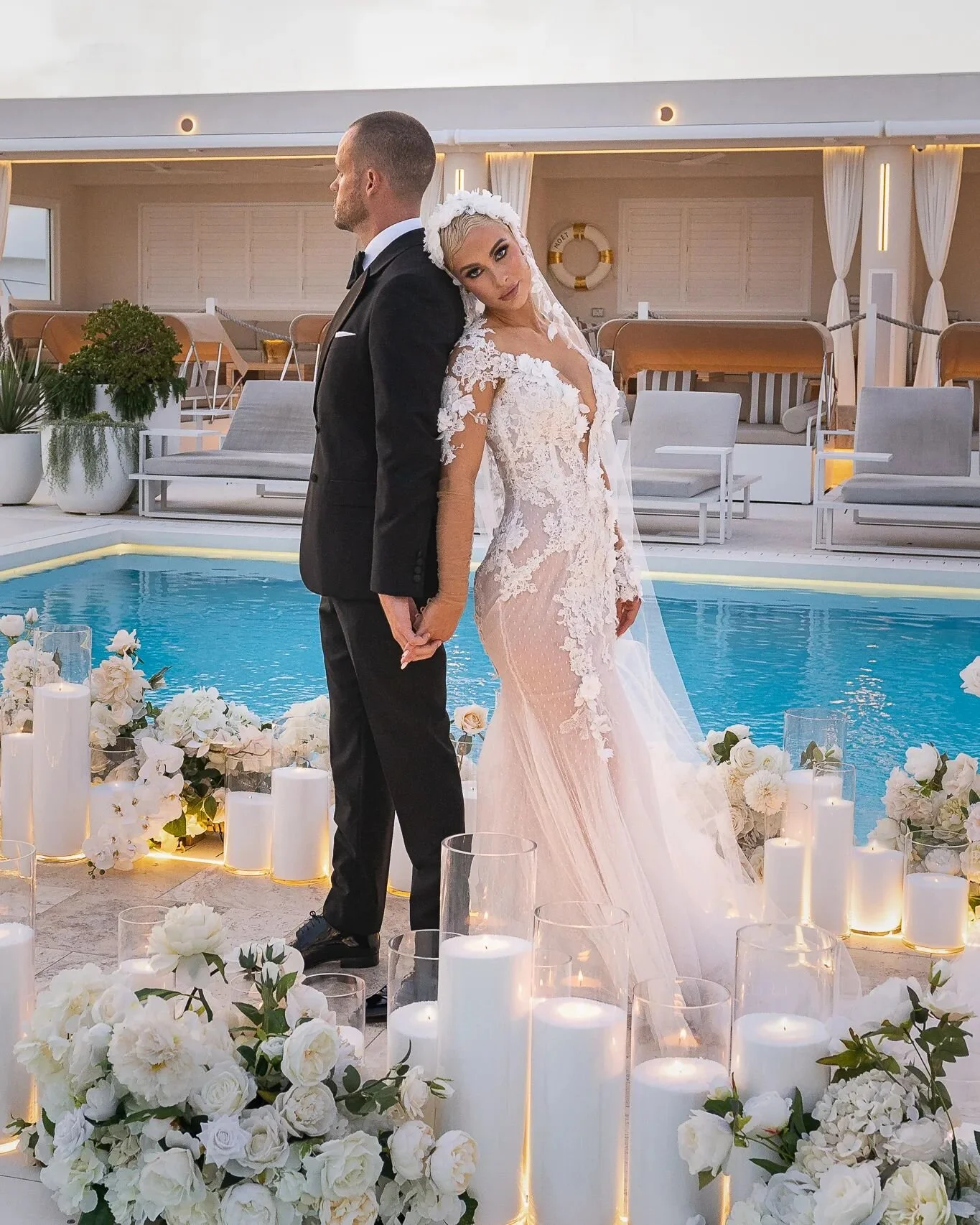 Ellie &amp; Ross 
🤍🤍🤍🤍
.
.

Wedding Planner | Stylist @alysiabridgerevents 
Candles @candlesbyjessica
Stylist images @deluxemediagroup

Bride @ellie_gonsalves 
Groom @ross.scutts 

Wedding Venue @laluna.beachclub @marinamirage 
Accommodation Venu