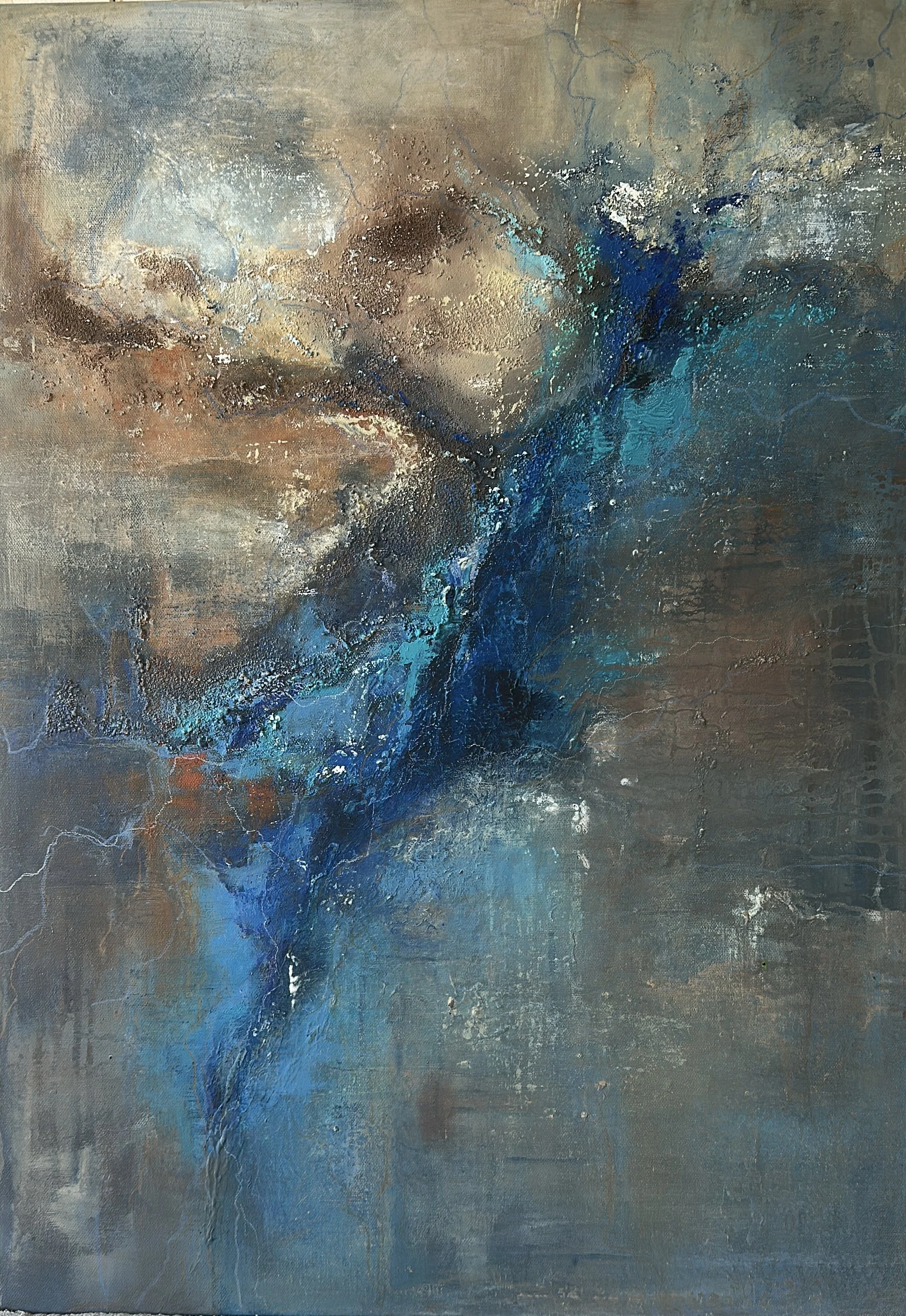 "Durst der Erde"
2025
Acryl und Strukturpaste auf Leinwand 50 x 70 cm