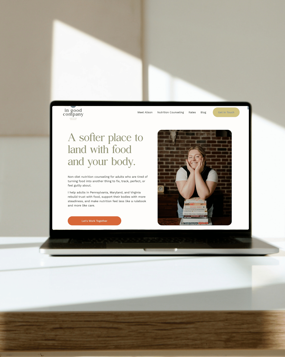 In Good Company Nutrition private practice website
