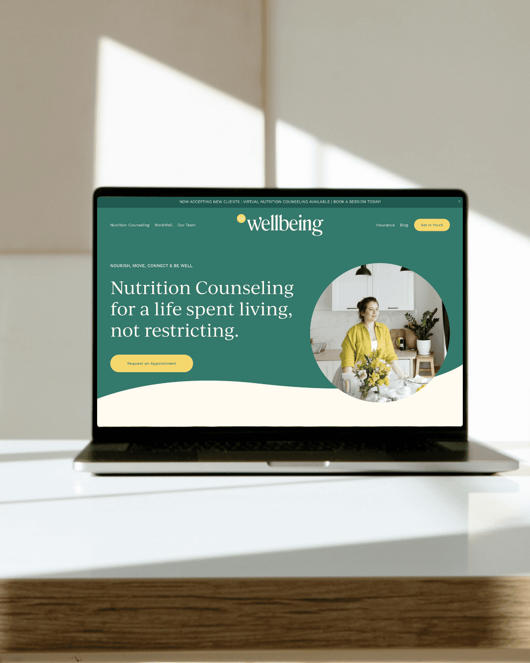 CV Wellbeing dietitian group practice website