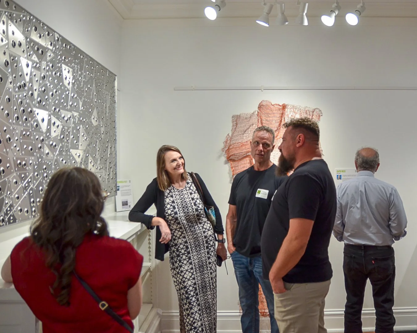 Guests and artist shared conversation and experiencing the work up close.