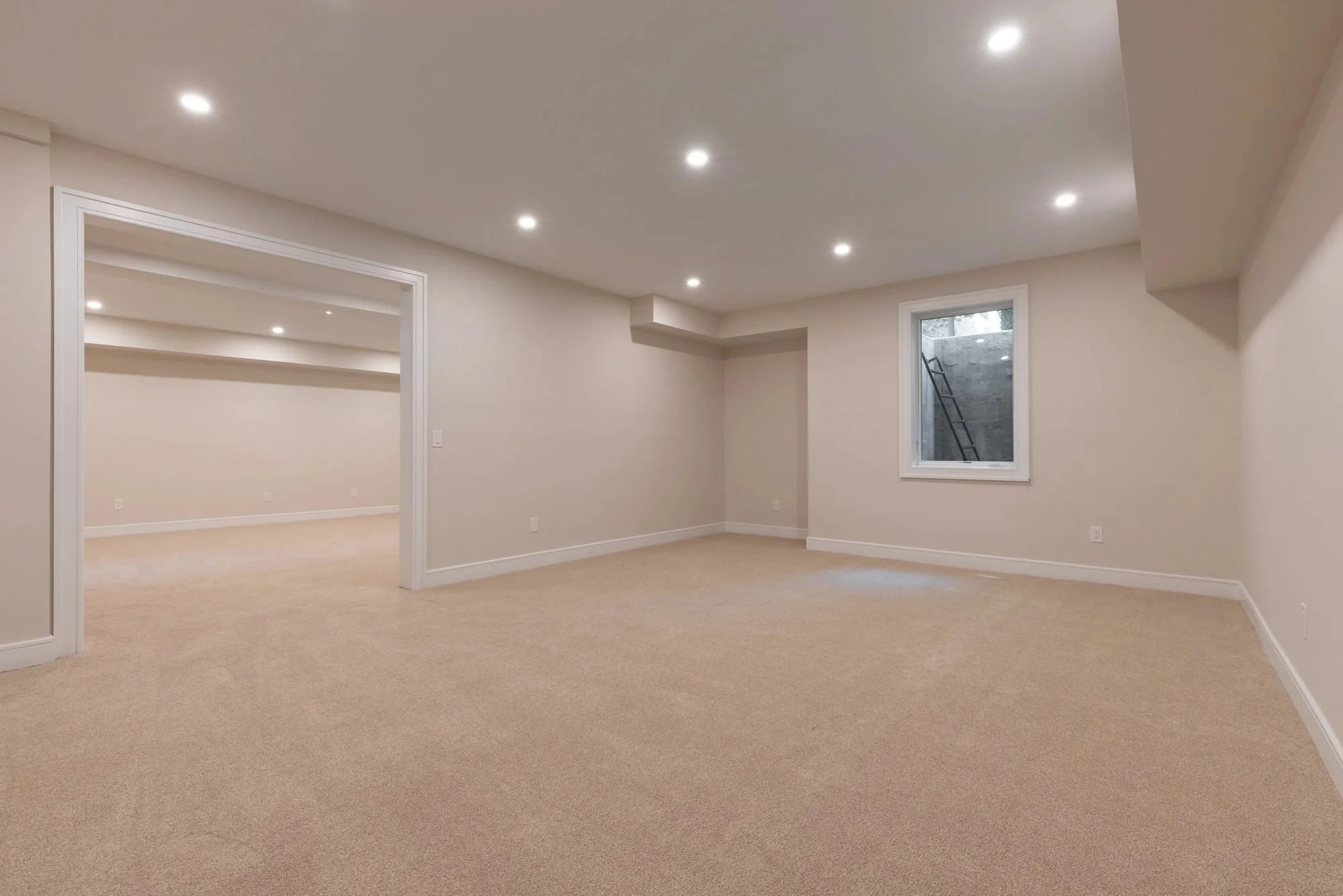 Finished basement bonus room with egress window