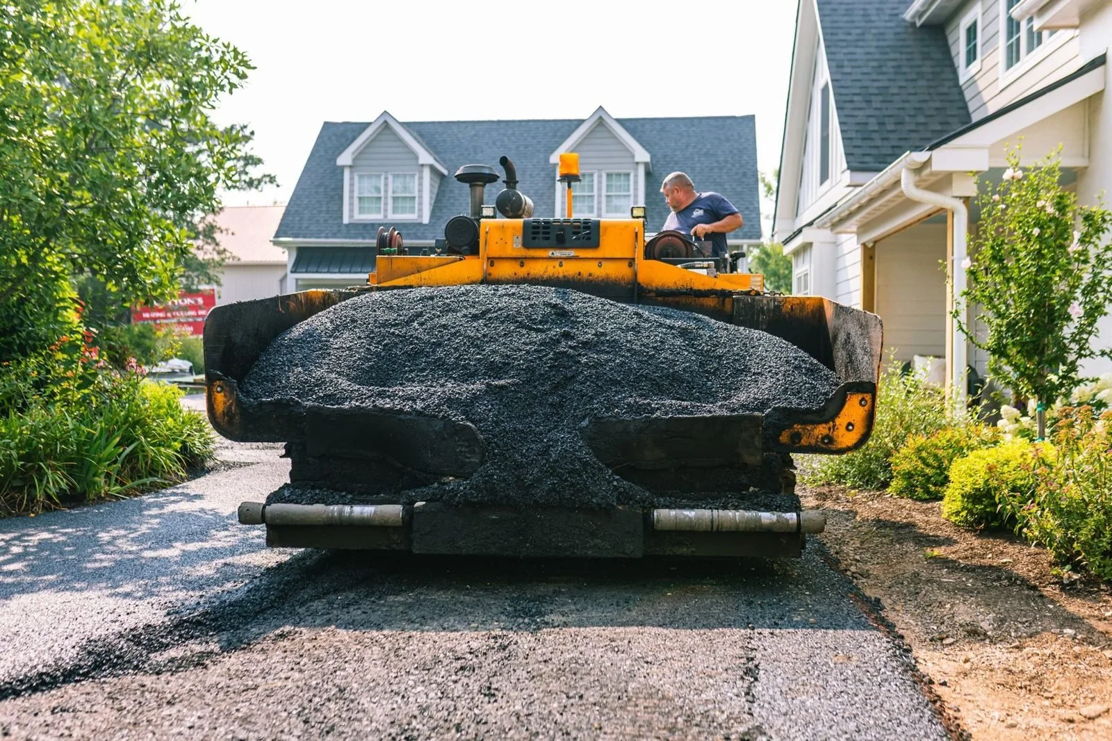 Driveway paving at a farmhouse addition in Bucks County