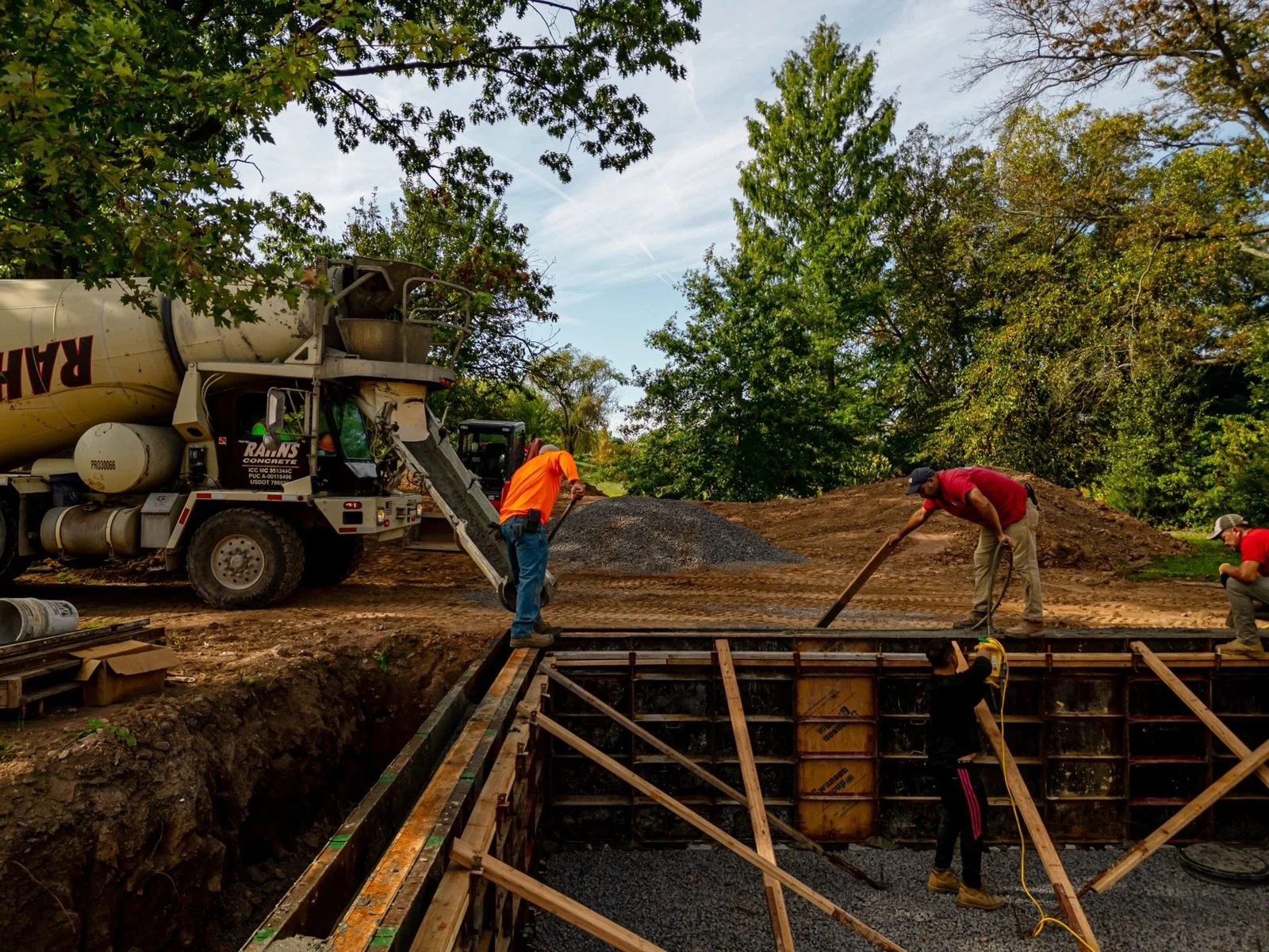 Foundation wall forms for a home addition in Upper Bucks County