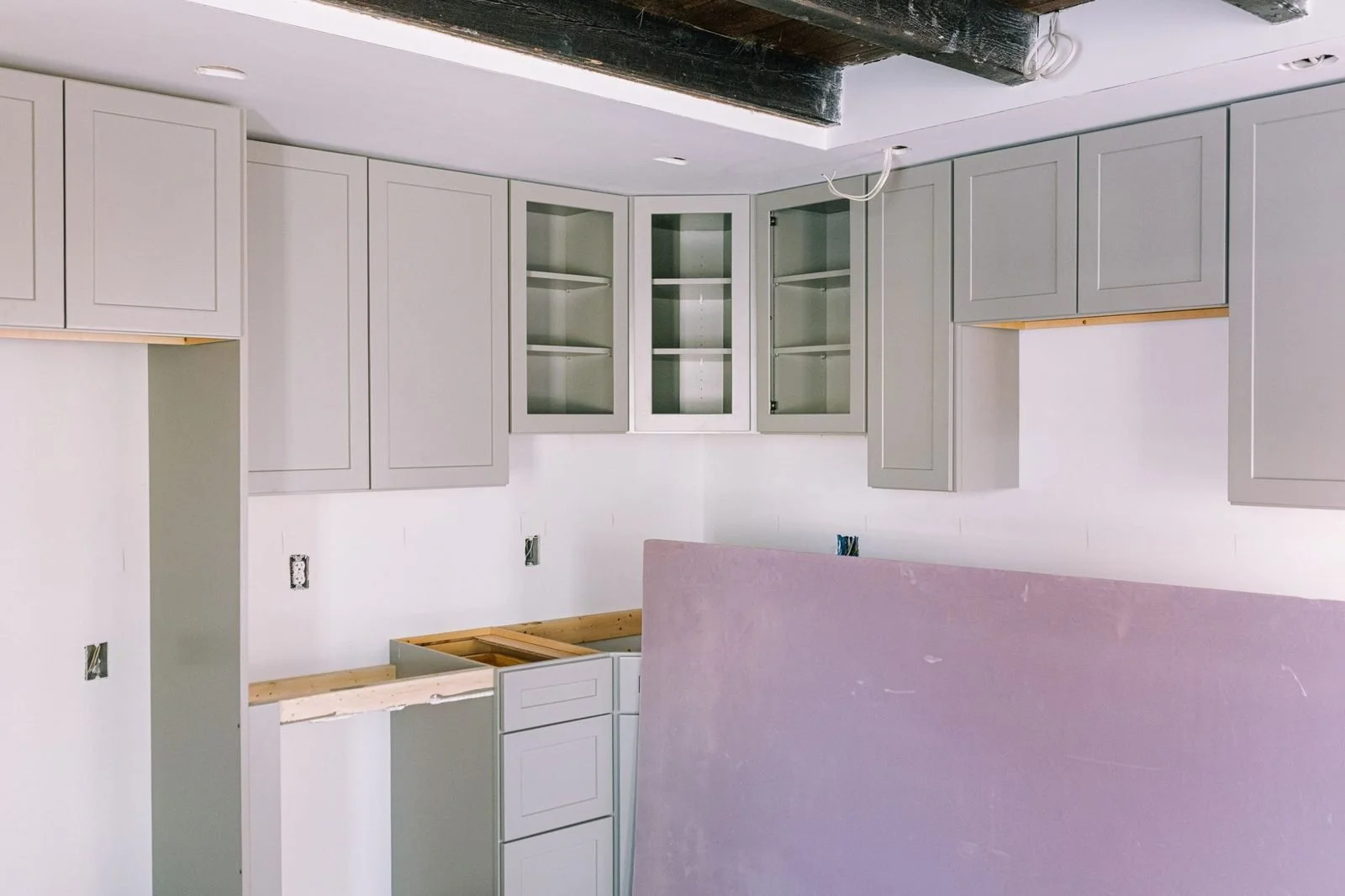 Custom kitchen cabinets in a Bucks County cottage addition