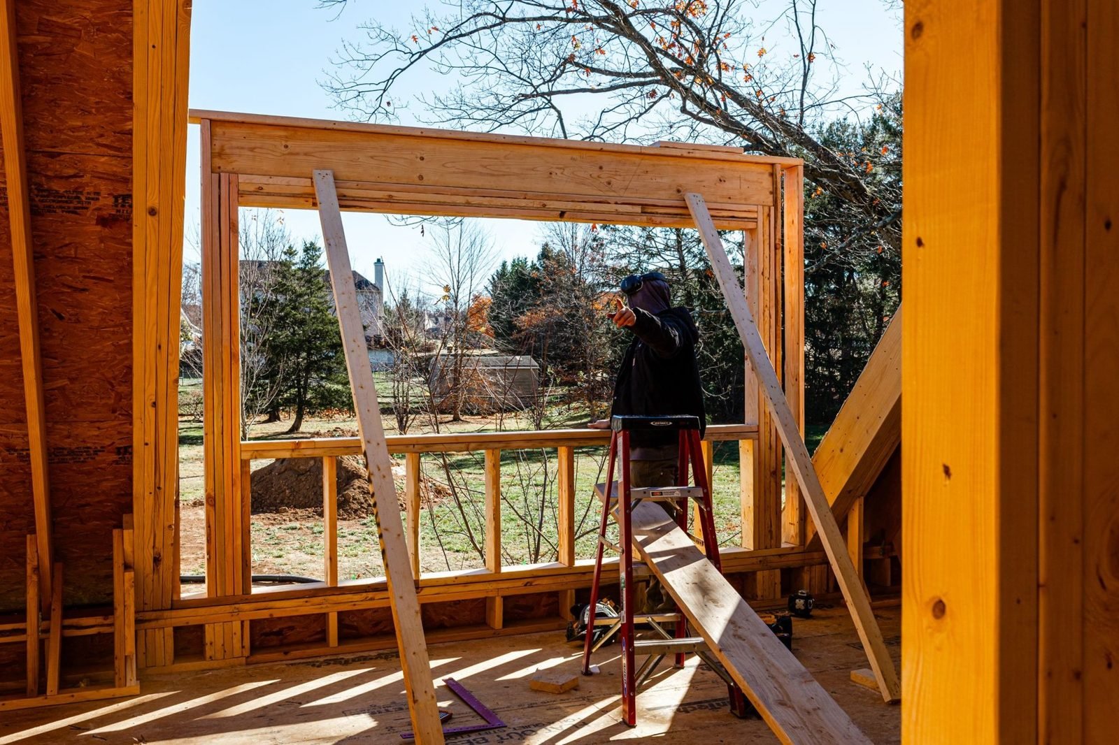 New dormer framing on a Bucks County cottage addition
