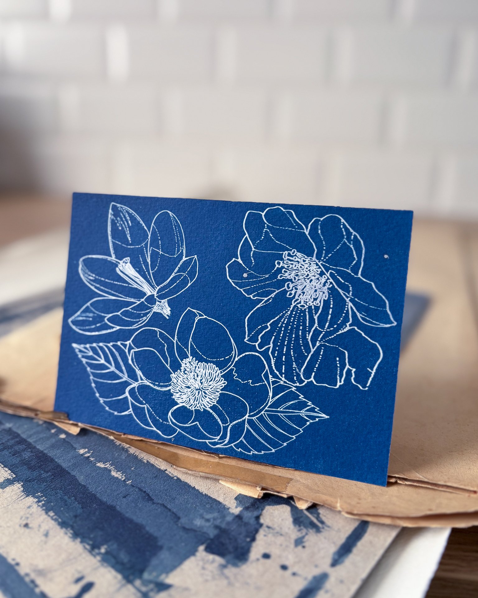 Mini Tirage Cyanotype : Floraux