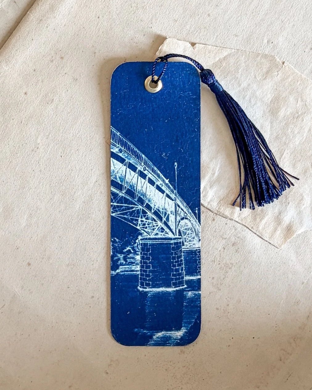 Marque-page Cyanotype - Passerelle de Bry-sur-Marne