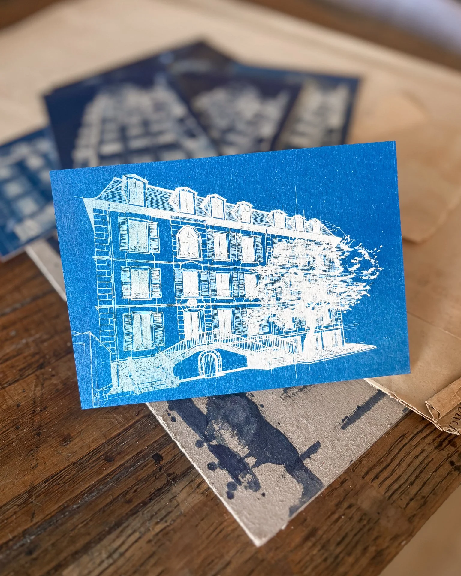Mini Tirage Cyanotype : Villa Daguerre