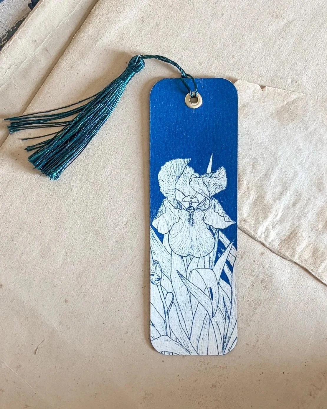 Marque-page Cyanotype - Iris des Marais