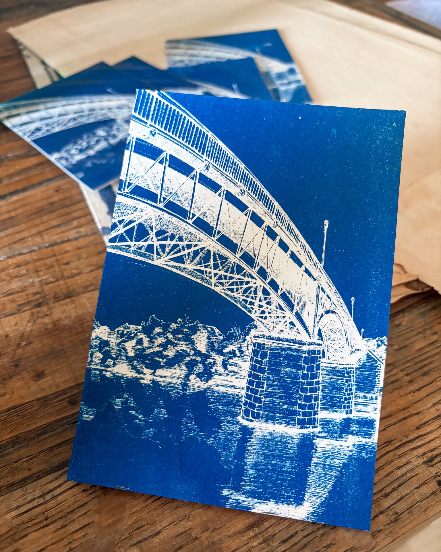 Mini Tirage Cyanotype : Passerelle de Bry