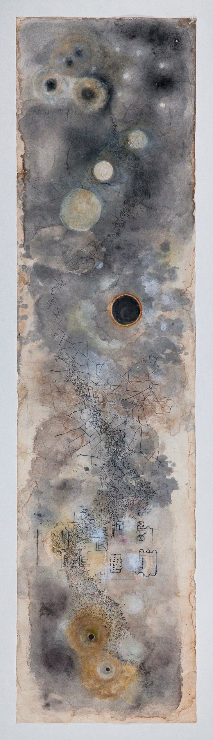 Untitled, Graphite and Watercolor on Paper, 53 x 13.5 in, 2025