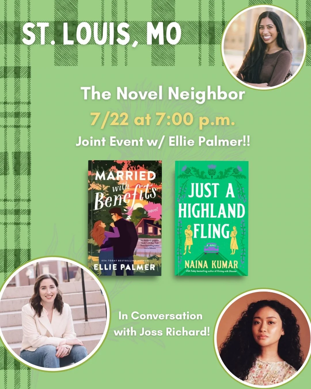 So excited to be back at @novelneighbor with @elliepalmerwrites to celebrate both of our new books! AND we&rsquo;re so lucky @joss.richard is joining us!!! 

We&rsquo;re going to have such a fun time! And we&rsquo;ll make Joss tell you everything abo