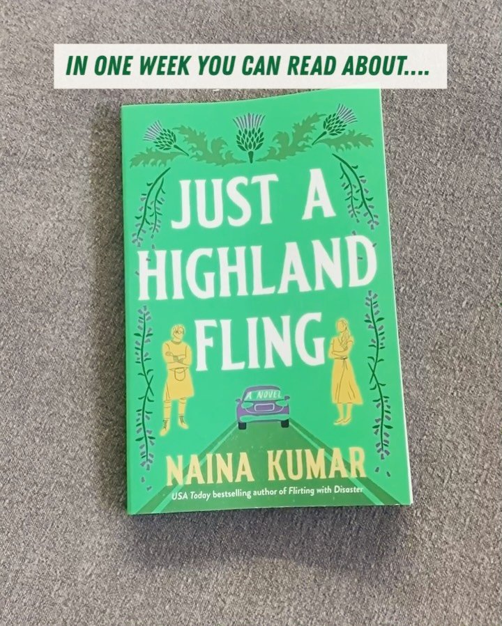 ONE WEEK 💚🏴󠁧󠁢󠁳󠁣󠁴󠁿💚

Just a Highland Fling is out July 21st!

💚 desi bagpiper/poetry professor 
💚 lush, swoony setting 
💚 road-trip shenanigans (with sheep!)
💚 only one pull-out bed 
💚 he writes poems for her!!!