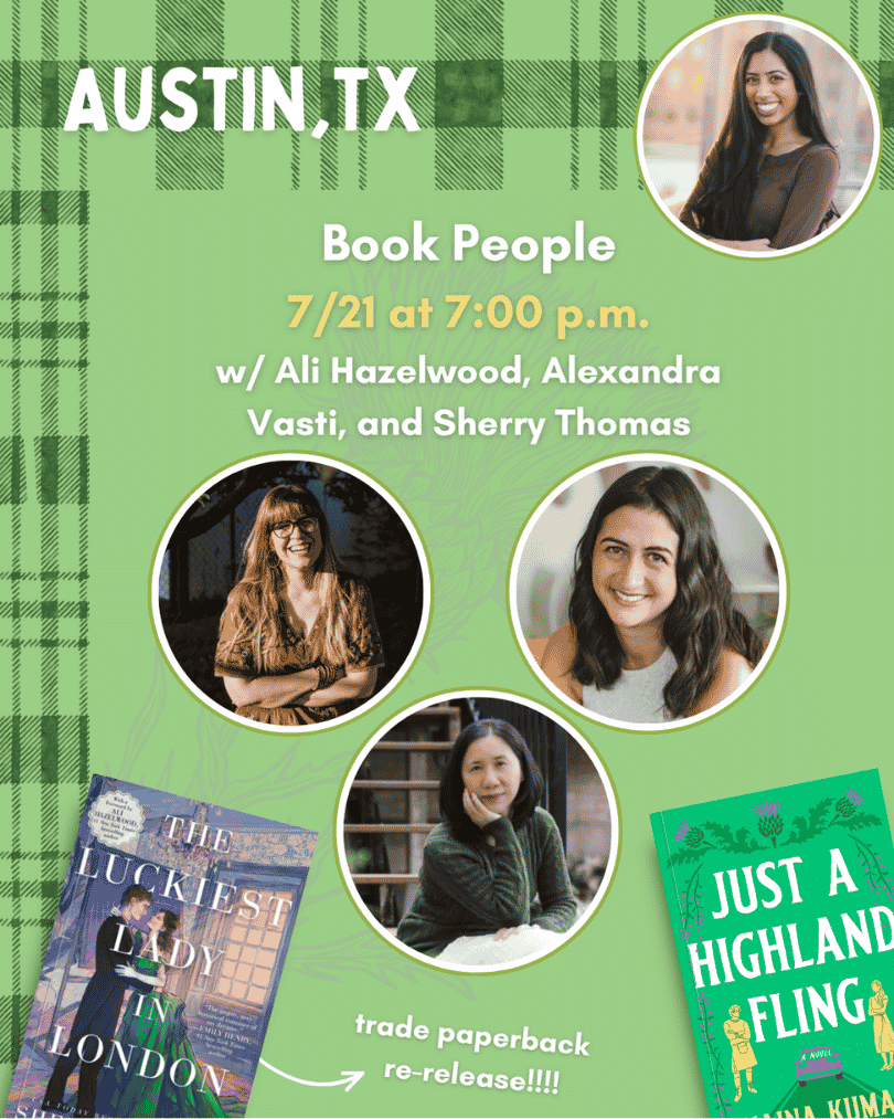 Book tour graphic for Just A Highland Fling