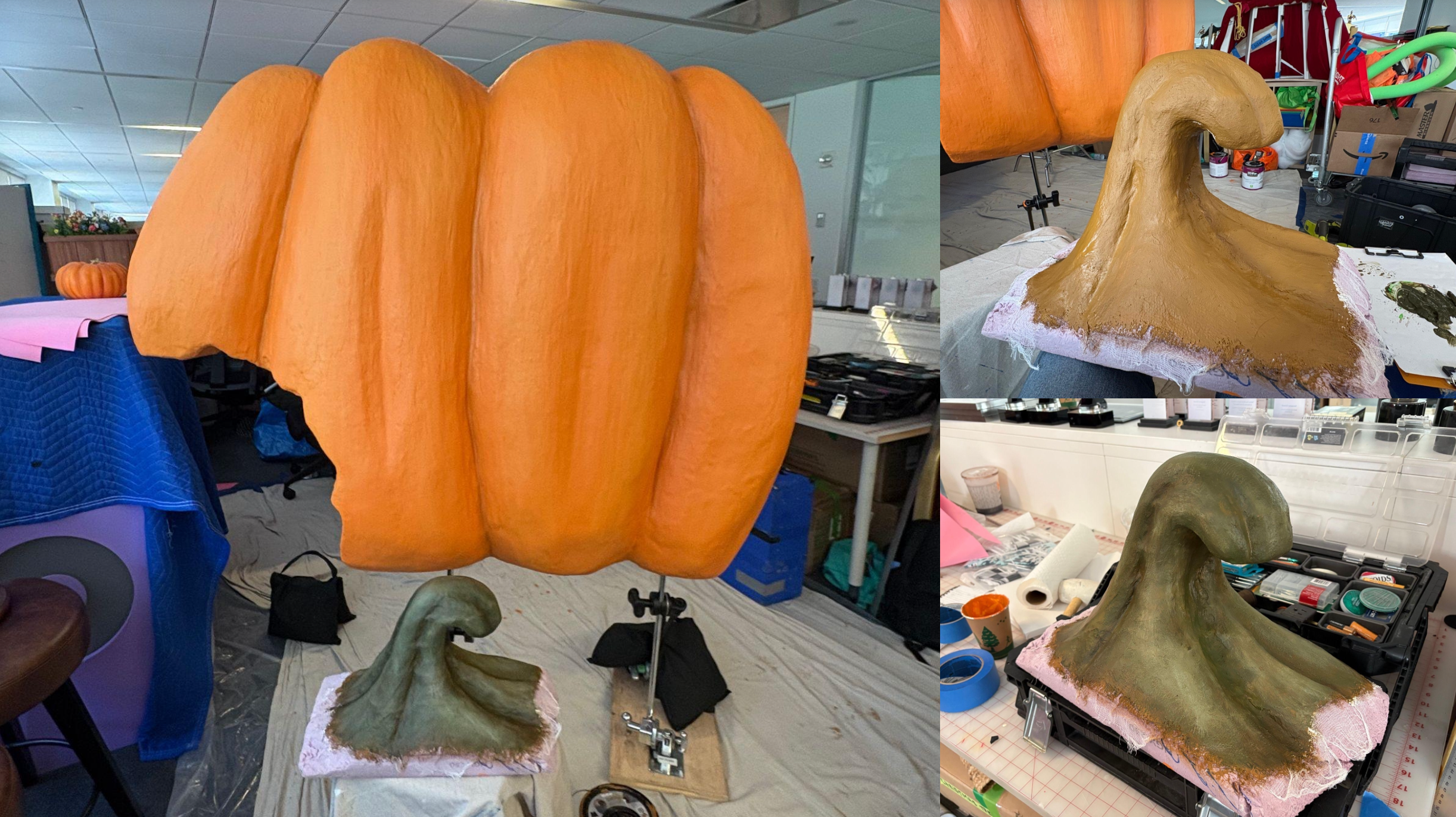 Sesame Street Racers (unaired)
~ Fully painted and scenicked giant pumpkin and stem (stem under-painting + finished product)