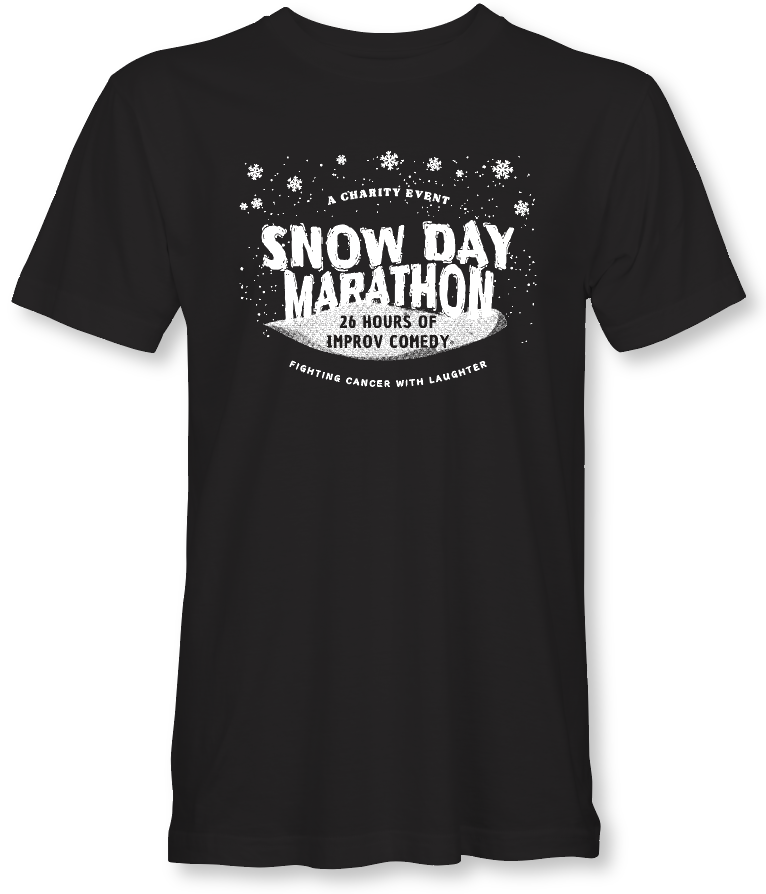 Snow Day Marathon Original T-Shirt (Black and White)