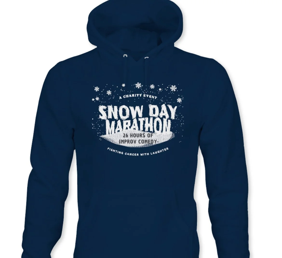 Snow Day Marathon Original Hoodie (Navy and White)