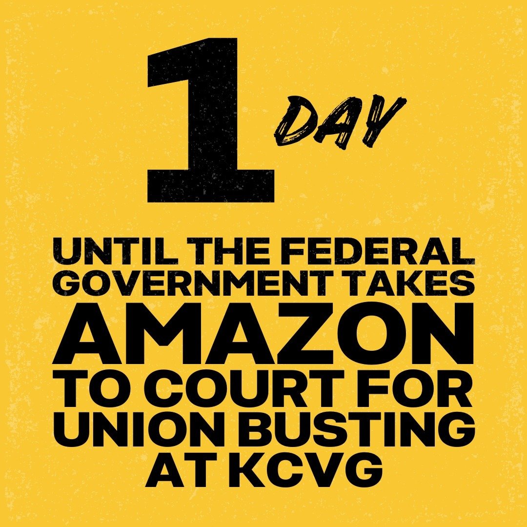 TOMORROW, Amazon gets taken to court for illegal union busting.

The hearing is open to the public, so JOIN US for a pre-trial standout at 12:15pm outside the Peck Federal Building in Cincinnati!