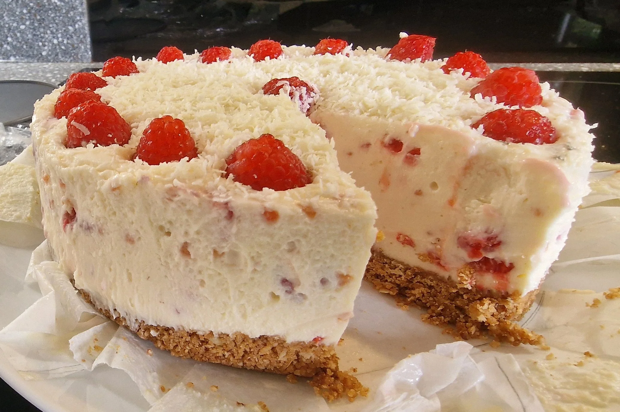 White Chocolate and Rasberry Cheesecake