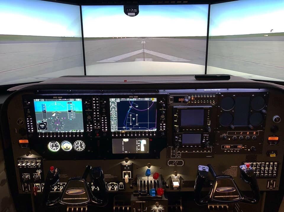 A shot from our DCMAX PRO motion simulator.🛩️⁠
This is the areas ONLY full motion simulator with over 20 different airplanes to choose from. Rain or shine, day or night. The time spent in the simulator can be used as part of your required hours towa