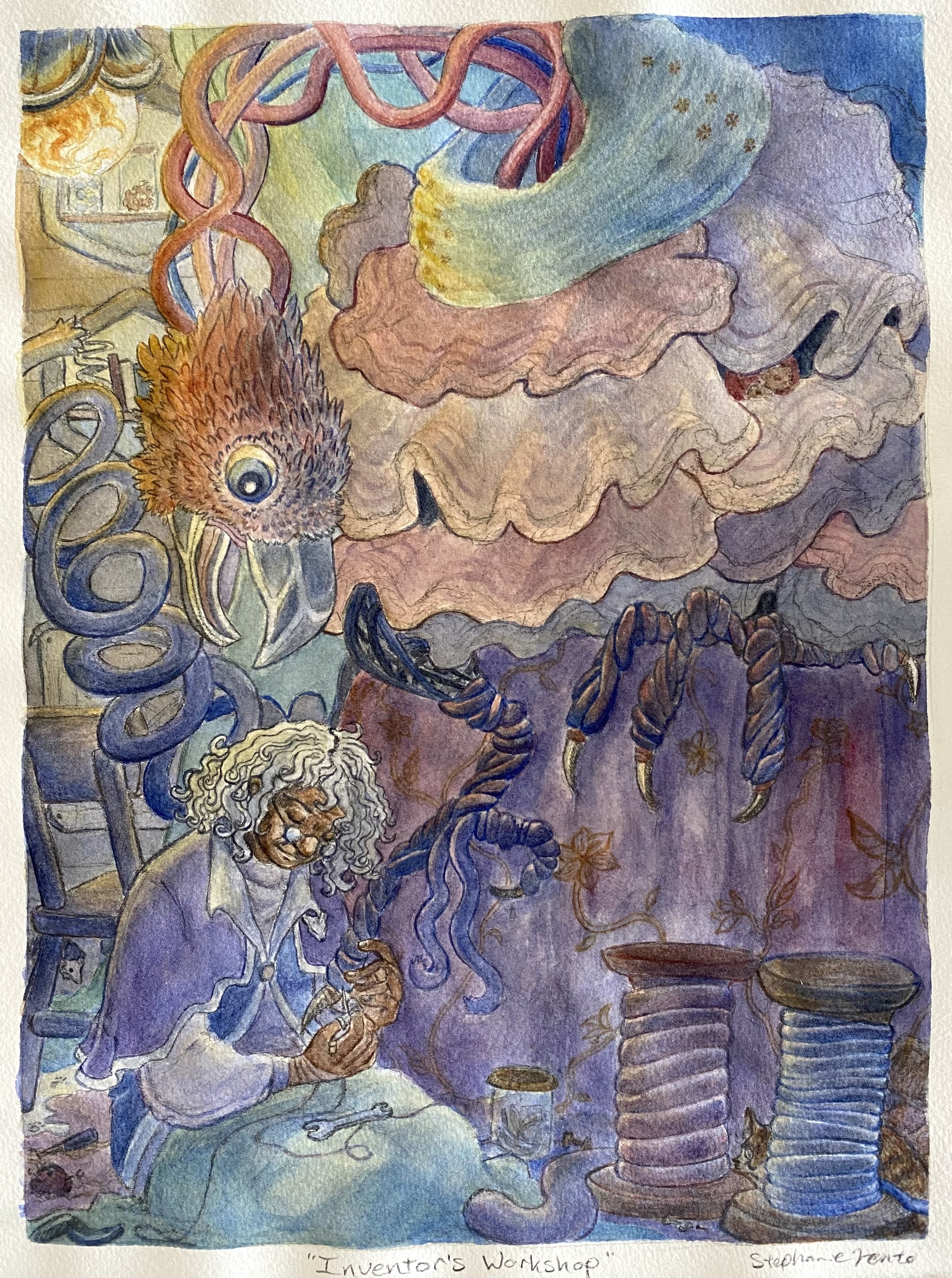 The Inventor's Workshop (Watercolor)
