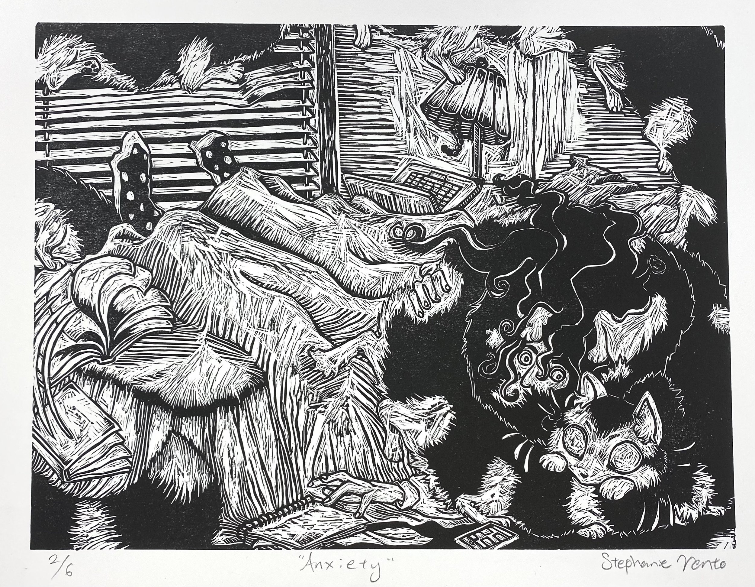 Anxiety (Relief Print)