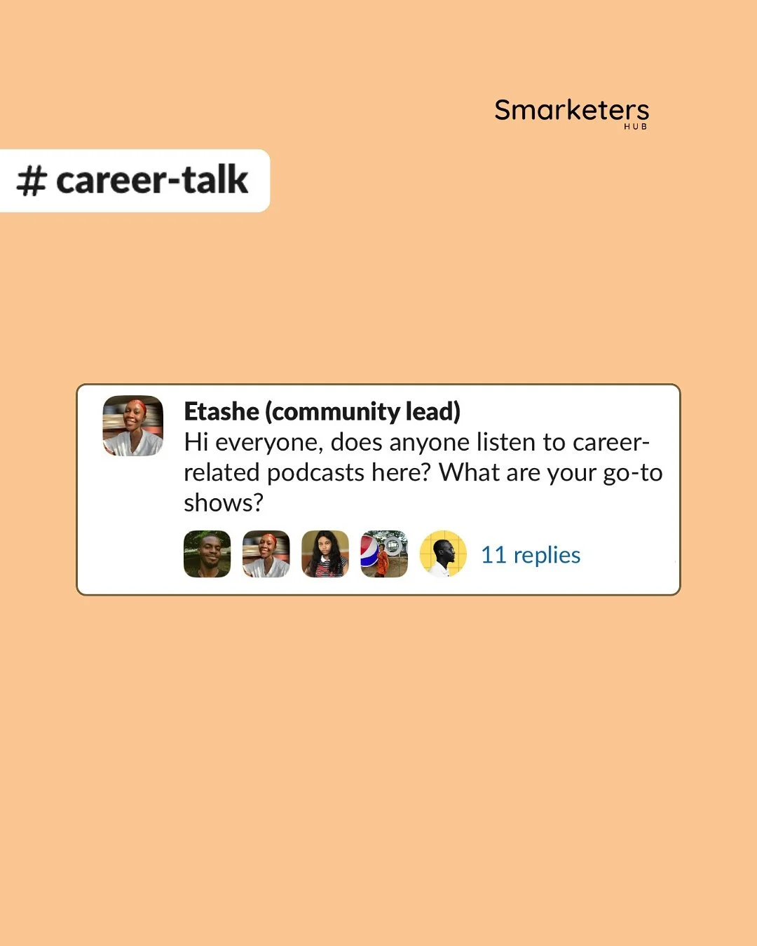 Where better to find podcast recommendations than our community channel?

Top picks from marketers in the group include:
 🎧 OnPeople by @thepeoplepractice.io 
 🎧 Women at Work by Harvard Business Review. 
 🎧 @theemmanuelfaith&rsquo;s YouTube chann