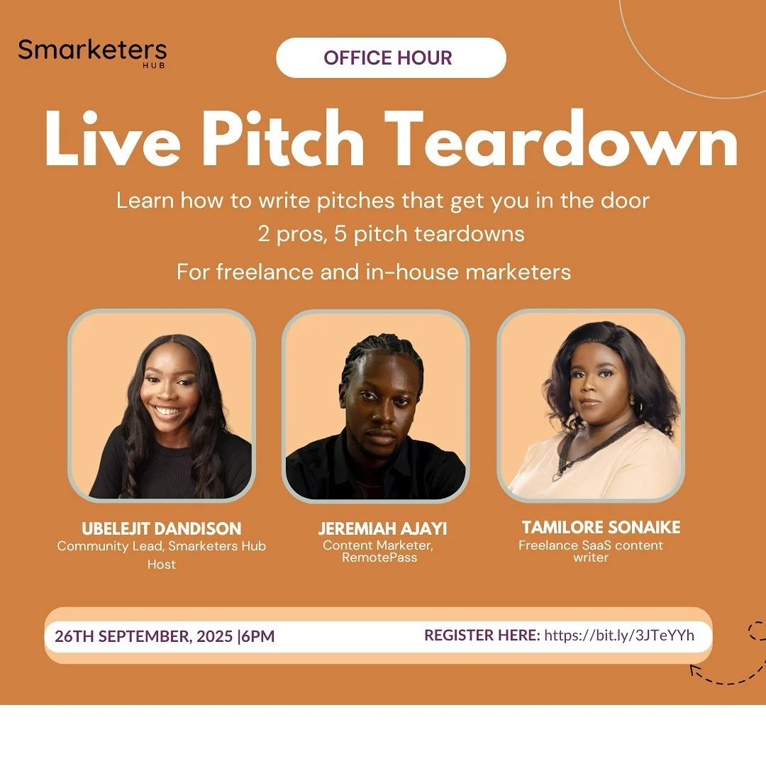 Still waiting for the perfect opportunity?
Stop waiting. Start pitching. 🚀

Join our Live Pitch Teardown and learn how to write pitches that attract international opportunities, from marketers who&rsquo;ve worked with top global brands like Buffer, 