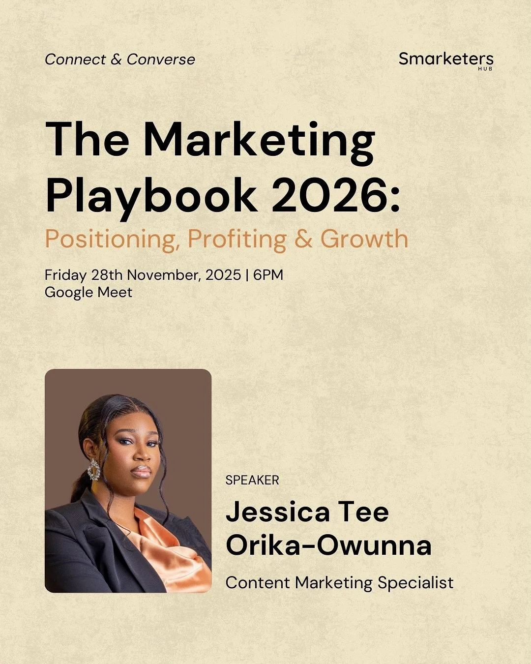 Meet your speaker Jessica Tee Orika-Owunna 

Jessica Tee Orika-Owunna is a content marketing specialist with deep expertise in bottom-of-funnel and product-led content for B2B SaaS companies.

Her thought leadership and industry insights have been fe