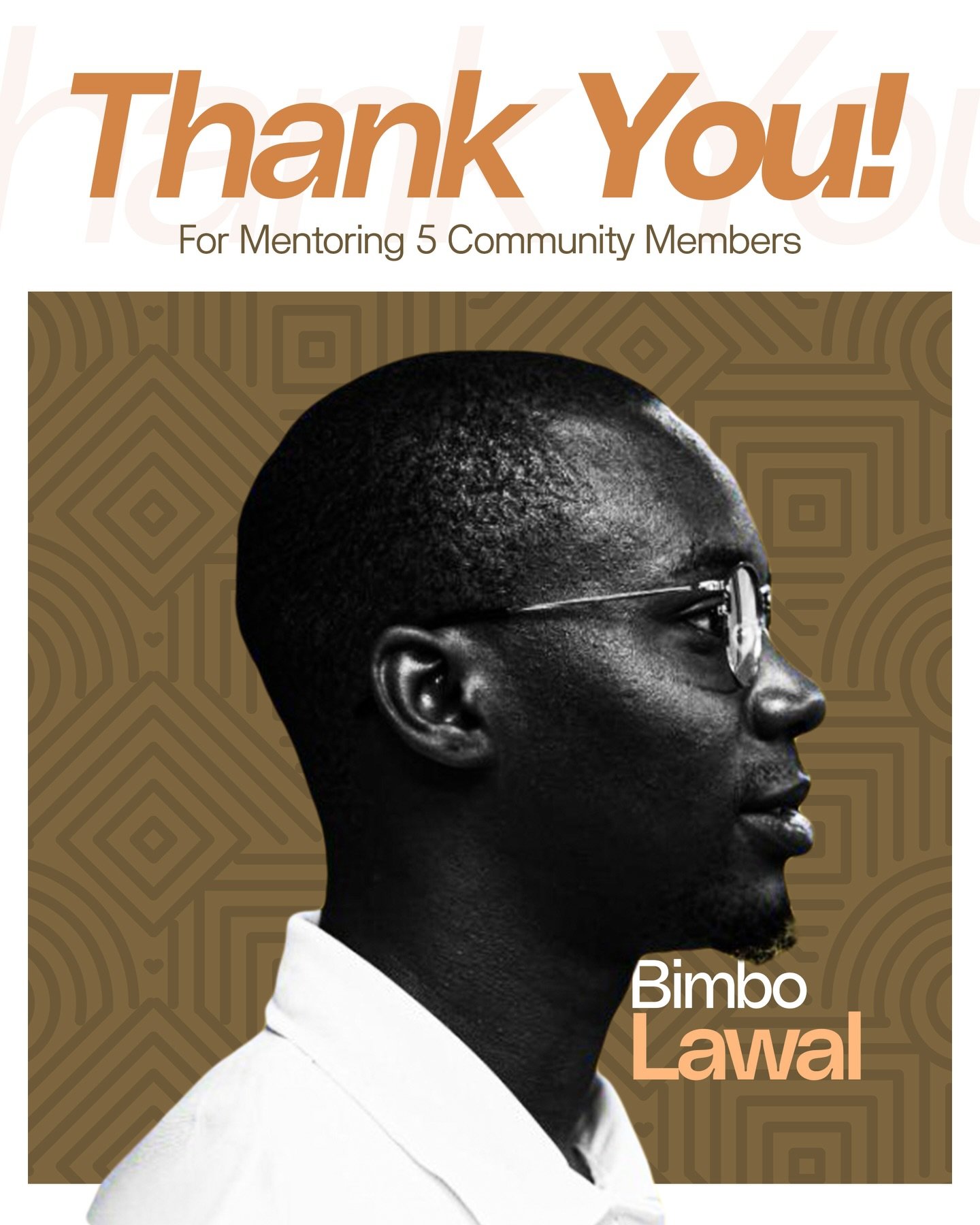 Shoutout to Bimbo Lawal for showing up for our community in the most generous way.

 Great mentors don&rsquo;t just teach skills, they change career trajectories. And that&rsquo;s exactly what Bimbo has been doing for our members. 

In March, he ment