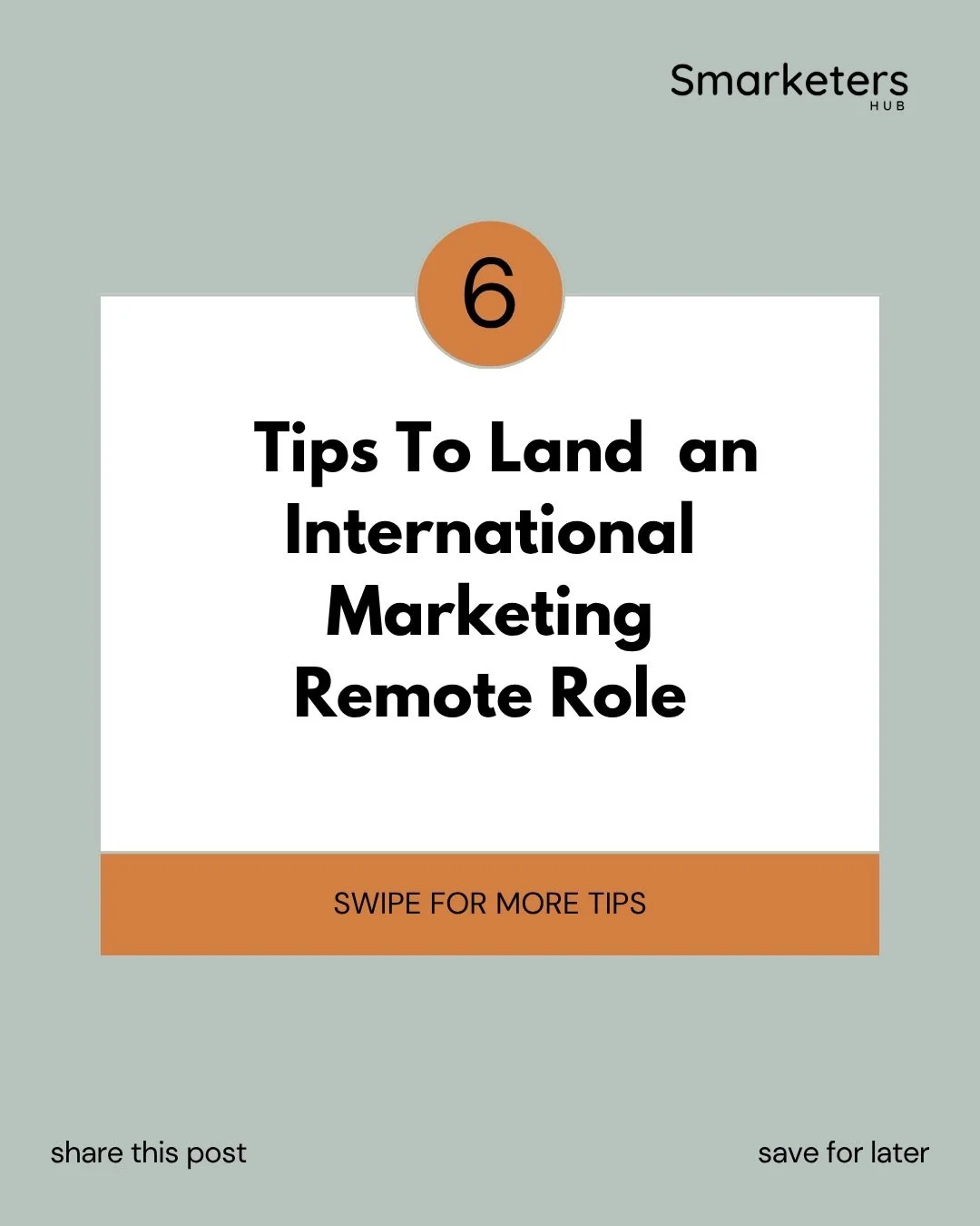 Landing an international remote marketing role isn&rsquo;t about luck, it&rsquo;s about strategy.

Swipe through for 6 tips that have actually worked for African marketers building global careers. 
 
And if you want the full breakdown including compa