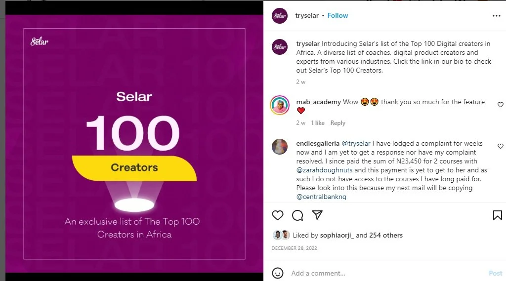 Selar 100 Campaign - Smarketers Hub