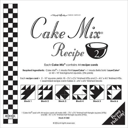 Moda Cake Mix Recipe Quilt Block Pattern #2