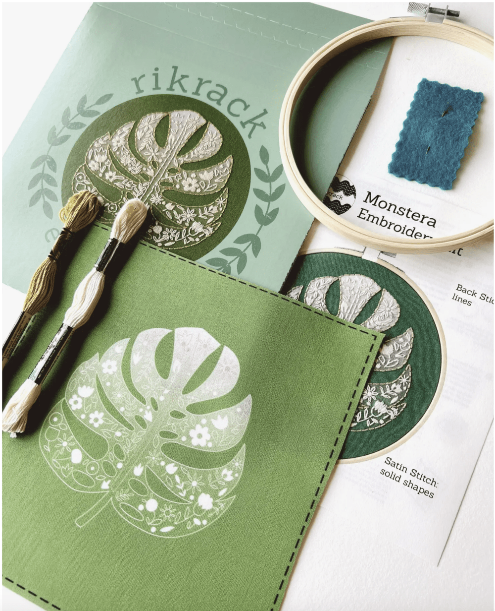 Rikrack Monstera Embroidery Kit  SewLana