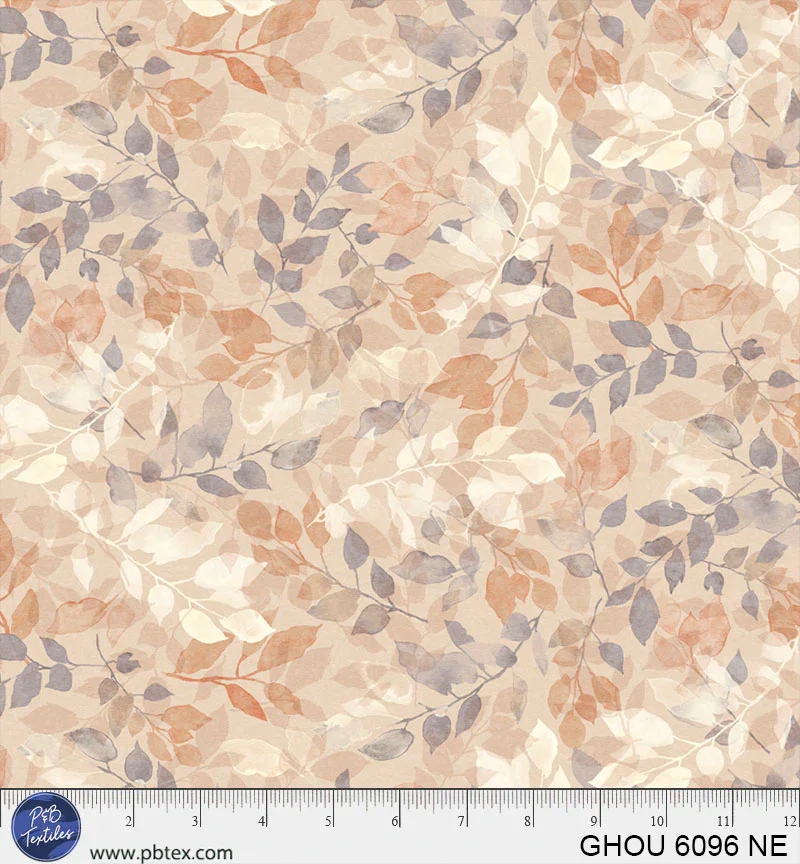P&B Textiles Golden Hour - Leaves - Peach