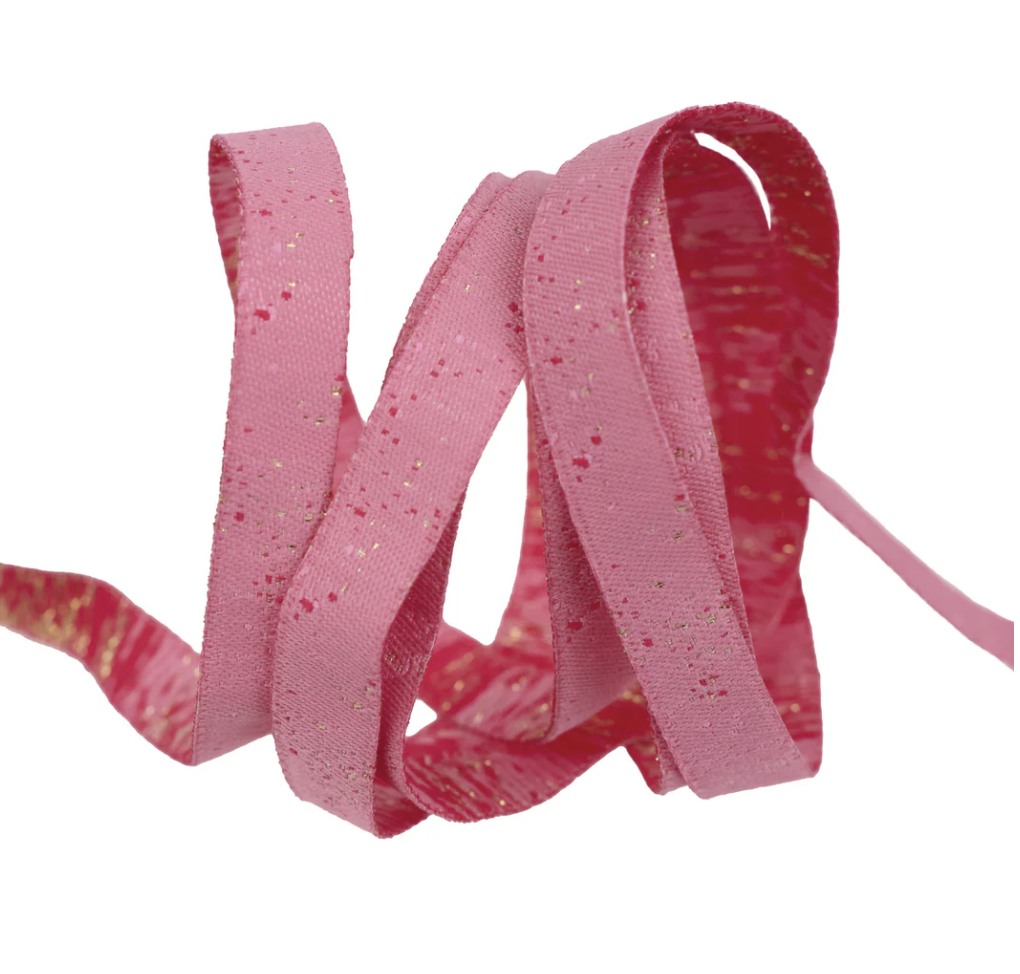 Renaissance Ribbon - Speckled - Pink - 3/8" Wide Ribbon