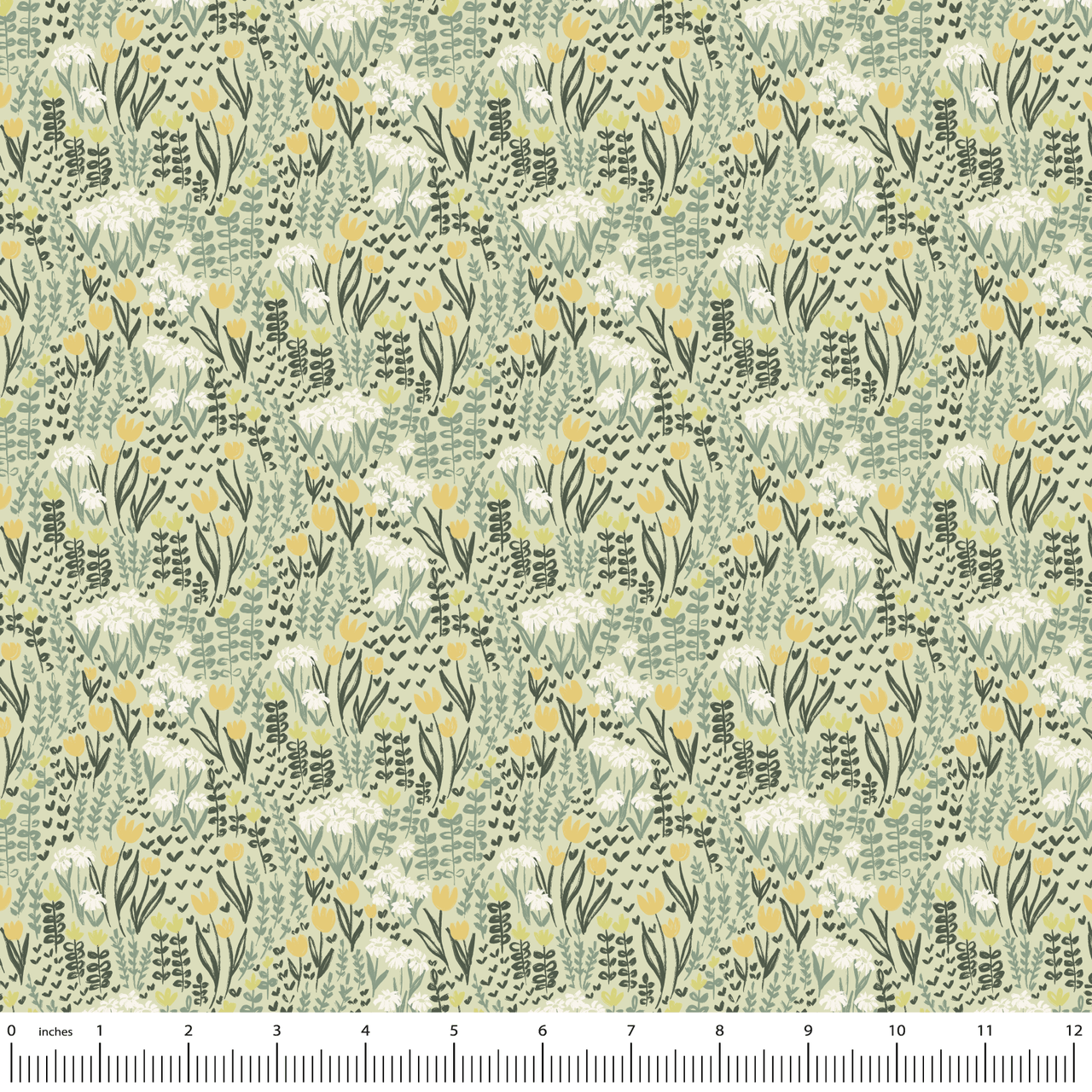 Mia Presley Designs Pioneer Days - Wildflower Waltz Green
