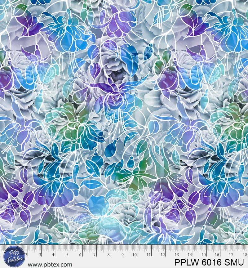 P&B Textiles Petal Play 108" Wideback - Light Blue