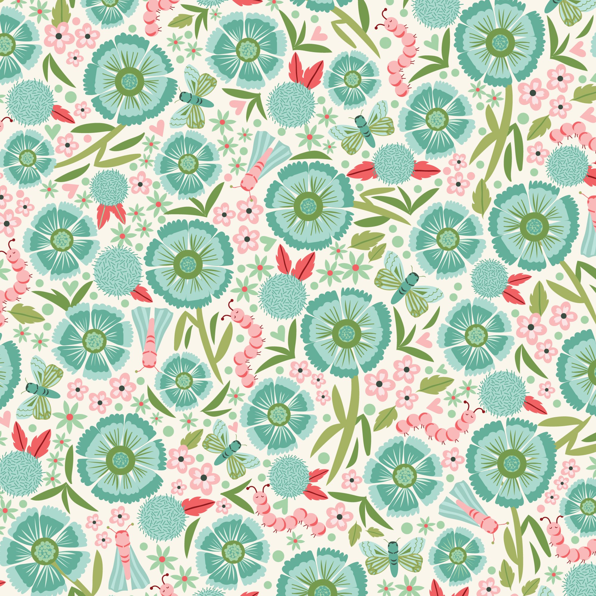 Cloud 9 Love Bug - Garden Whimsy - Turquoise