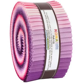 Robert Kaufman Kona Cotton Rollups - Wildberry Palette
