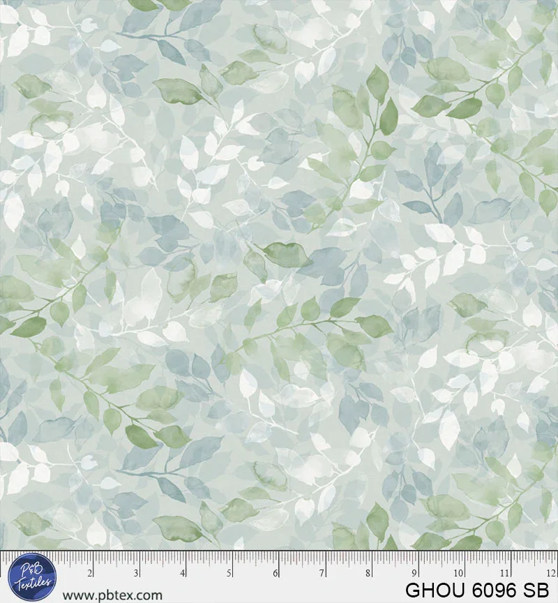 P&B Textiles Golden Hour - Leaves - Blue