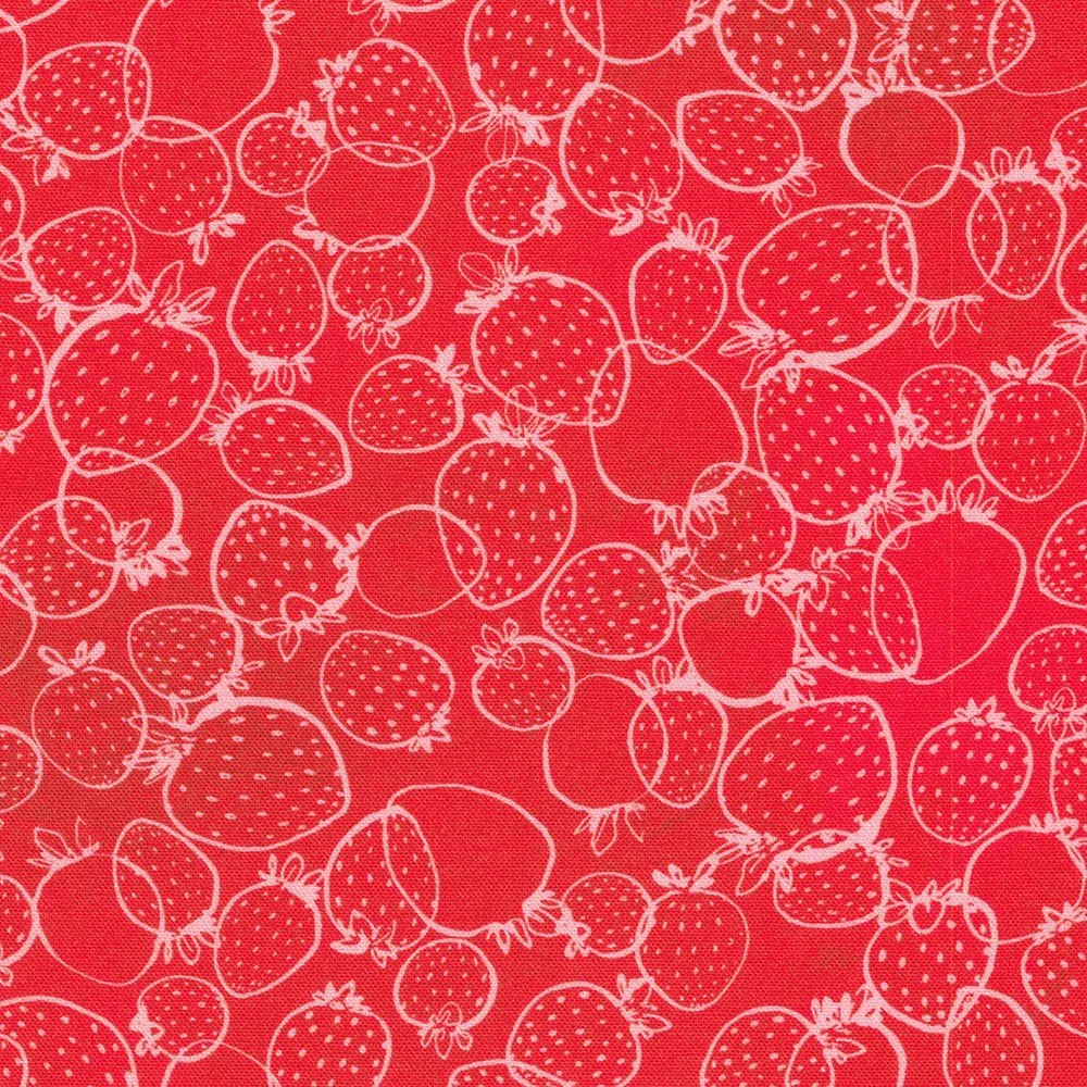 Robert Kaufman Wishwell: Strawberry Season - Cranberry
