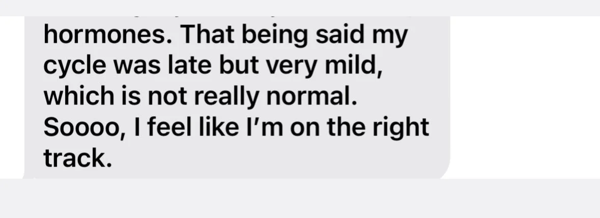 testimonial. htma kind heart lifestyle. mineral balancing. mild period.