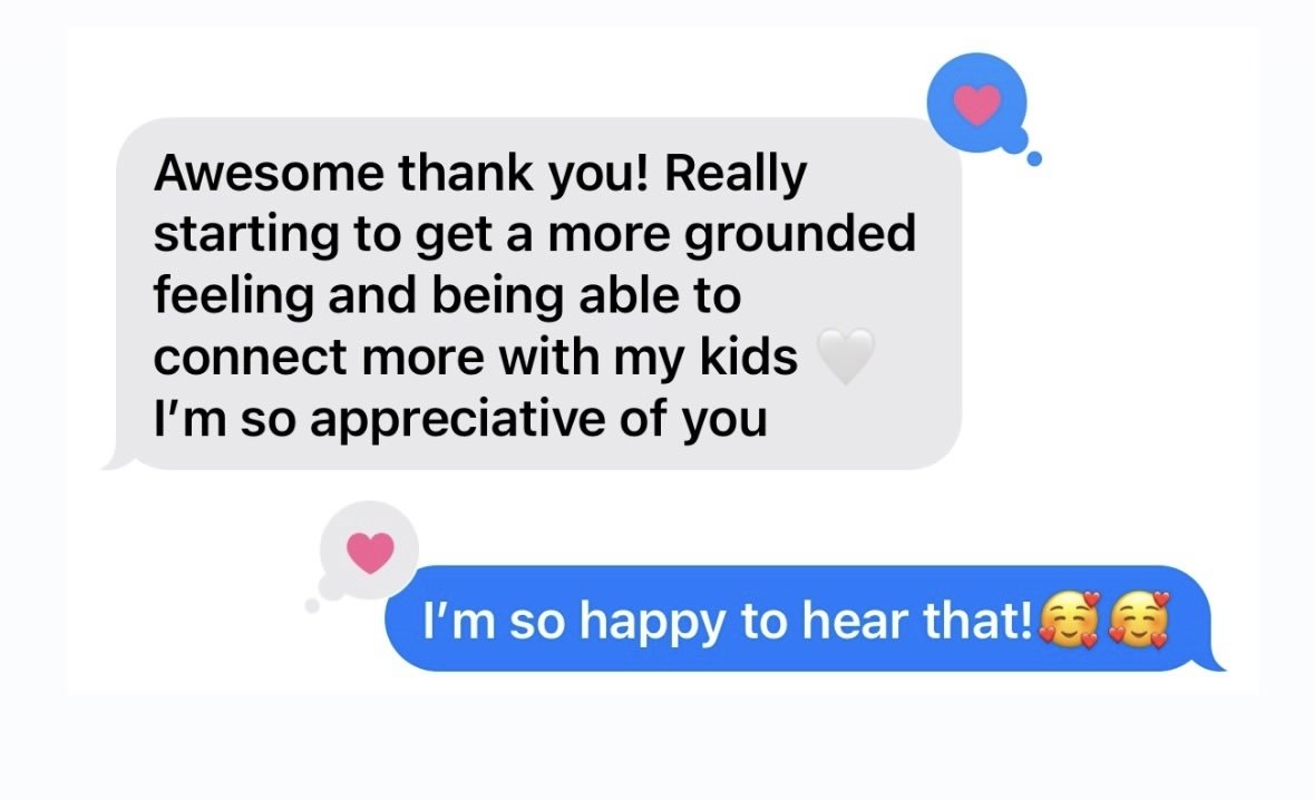 testimonial. htma. mineral balancing, kind heart lifestyle. more grounded. connected to children/kids.
